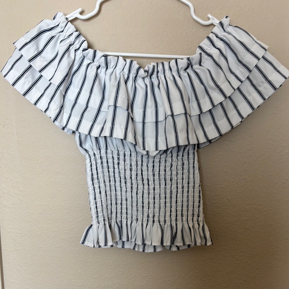 Striped Off-Shoulder Women's Top